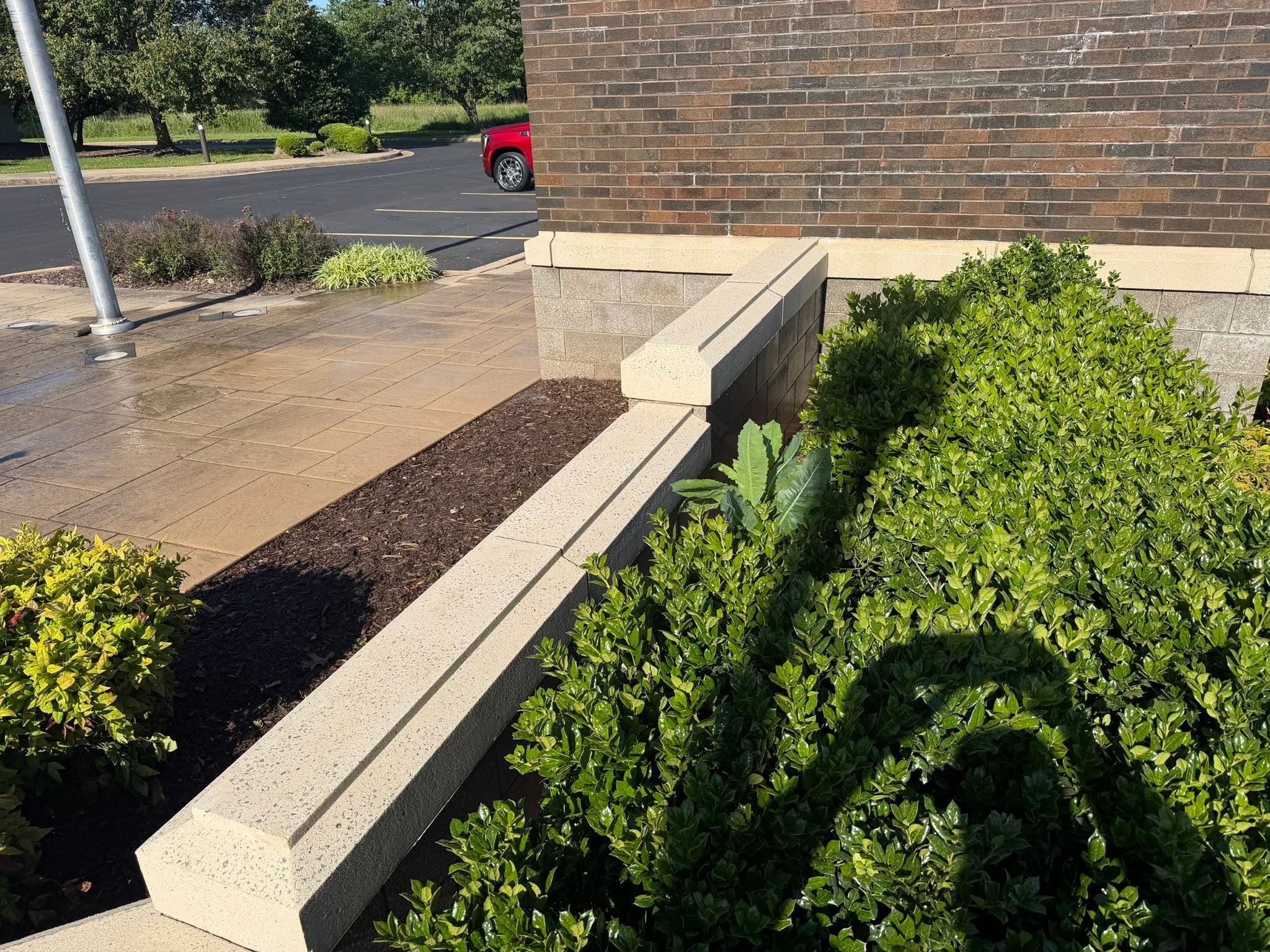 Driveway after power washing